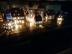 Advent lighted village. Handmade, marked each piece. It's a rarity!