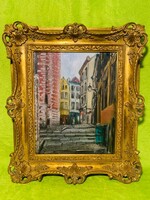 Very beautifully painted oil canvas, Parisian street view.