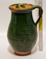 Folk, dark green glazed ceramic milky bastard (2208)