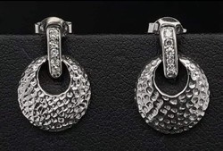 Wonderful Genuine Diamond Gem Sterling Silver / 925 / Ear - New