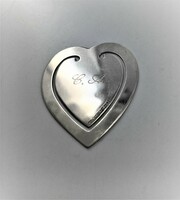 Silver heart bookmark