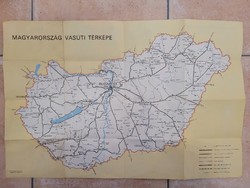Railway map of Hungary, network of international connections, Budapest, 1977.