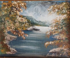 Duna holtág - gyönyörű kis tájkép (ismetlen festő)
