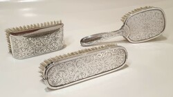 Silver (835) comb and clothes brushes