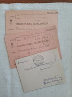 3 db első világháborús tábori posta