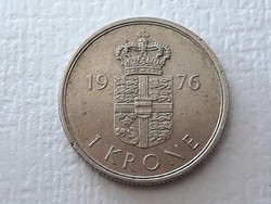 1 Krone 1976 érme - Dán 1 korona Margrethe II Danmarks Dronning 1976 külföldi pénzérme