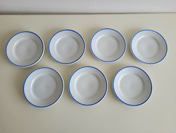 Old Zolnay porcelain blue striped small plate 7 pcs