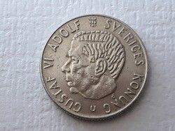 1 Krona 1972 érme - Svéd 1 korona Gustaf VI Adolf Sveriges Konung 1972 külföldi pénzérme
