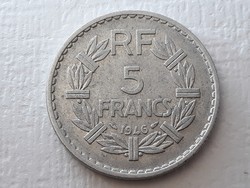 5 Frank 1946 érme - Francia alumínium 5 francs 1946 külföldi pénzérme