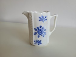 Old vintage 6 dl blue rose granite milk jug pouring rose pattern small jug