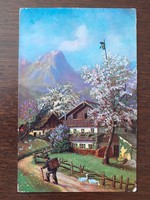 Old postcard circa 1930s rural spring life landscape postcard