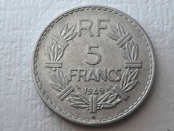 5 Frank 1949 érme - Francia alumínium 5 francs 1949 külföldi pénzérme