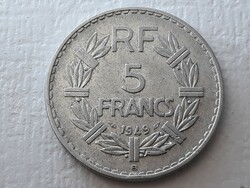 5 Frank 1949 érme - Francia alumínium 5 francs 1949 külföldi pénzérme