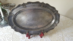 Beautiful antique art deco nickel silver oval tray (1949)