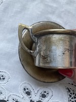 Régi ezüstözött felületű kávés csésze és alátét