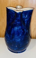 Beautiful blue special polyaks ceramic vase 18x12 cm old wood v post also