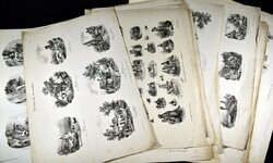1841 körül 27 db Francia litográfia képes tábla