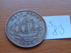 England English 1/2 half half penny 1962 s83