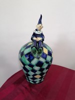 Morvay zsuzsa clown figurine ceramic large bonbonier