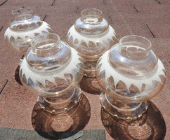 Mid Century virágkehely mintás vékony üvegbura - lámpa bura