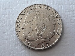 1 Korona 1987 érme - svéd 1 Kr 1987 külföldi pénzérme