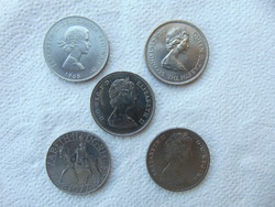 Anglia 5 darab 1 crown - 25 pence - pound LOT ! 28 grammos érmék  03