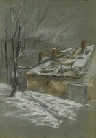 1I824 xx. Century painter: winter homestead