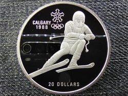 Kanada Téli olimpia Calgary alpesi sí .925 ezüst 20 Dollár 1985 PP (id46491)
