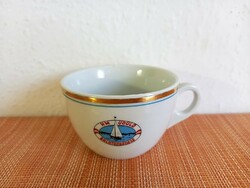 Rare zsolnay porcelain mug with Lake Balaton sailboat