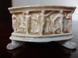 Antique zsolnay decorative dish with ivory technique