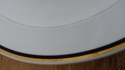 Pótlásnak ! Antik Zsolnay porcelán arany - kék csíkos szélű leveses tányér 1 db