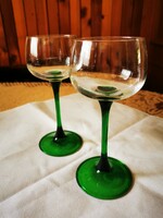 2 Uranium green crystal glasses