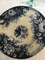 August nowotny altrohlau wall plate with 24 cm diameter cobalt painting under glaze.