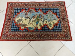 Új eredeti iráni qoum 80x117 kézi csomózású merino gyapjú perzsa szőnyeg FF_10