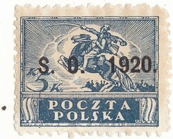 Kelet-Szilézia forgalmi bélyeg 1920
