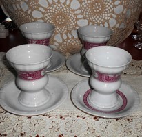 Jelzett Heinrich jelenetes porcelán kehely, alátét tányérjával.