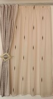 Rhombus patterned crystal organza curtain with blackout sewn new finished