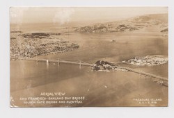 Old Postcards - Régi Képeslapok - U.S.A.- Alcatraz and Golden Gate Bridge - Treasure Island. 1939.