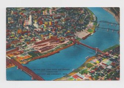 Old Postcards - Régi Képeslapok - U.S.A. - Ohio River And Bridges - Ohio. feladás éve 1956.