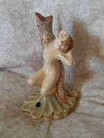 Antique ceramic nude model table lamp frame
