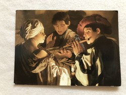 Karácsonyi képeslap -  Hendrick ter Brugghen - Concert festmény -London       -  nagy méretű !!