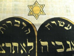 Vintage Tízparancsolat egyiptomi kézzel festett valódi papirusz