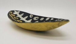 Retro cucumber livia bowl, bowl, Hungarian handicraft ceramics, 21.5 cm x 9 cm