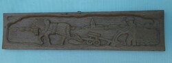 Ethnographic carved panel image: arable land