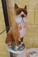 Zsolnay Kézzel festett  boxer kutya Vitrin állapot. M: 12.3×7cm