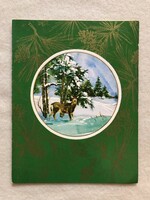 Dombornyomott Karácsonyi képeslap, üdvözlőlap - U.S.A.       -  nagy méretű !!
