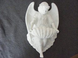 Szenteltvíztartó angyalial porcelán
