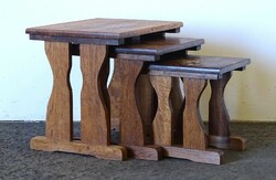1I898 heavy hardwood stool set 3 pieces