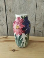 Antik Gránit Kispest váza virág mintával - repedt