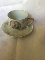 Antique scene of Victoria with rarer cup of tea